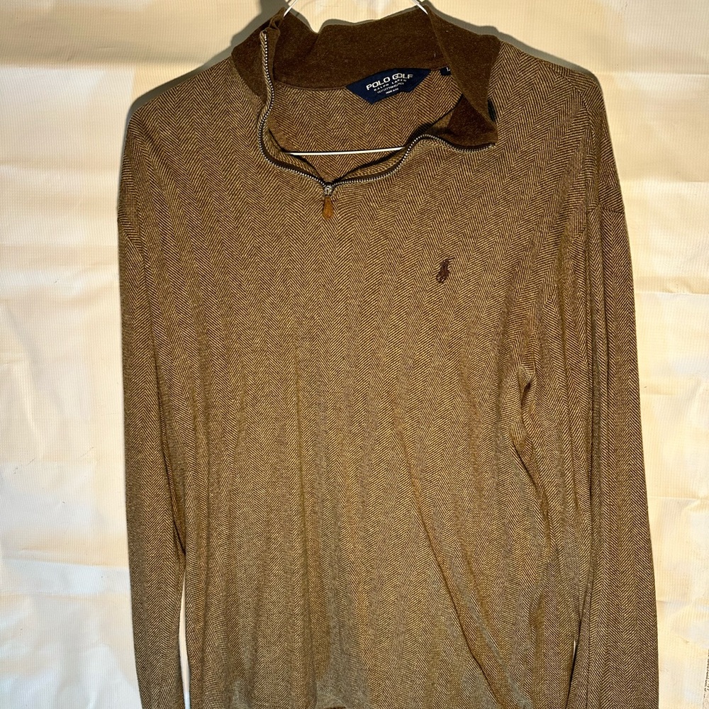 Ralph Lauren Polo Brown 1/4 Zip pullover XL